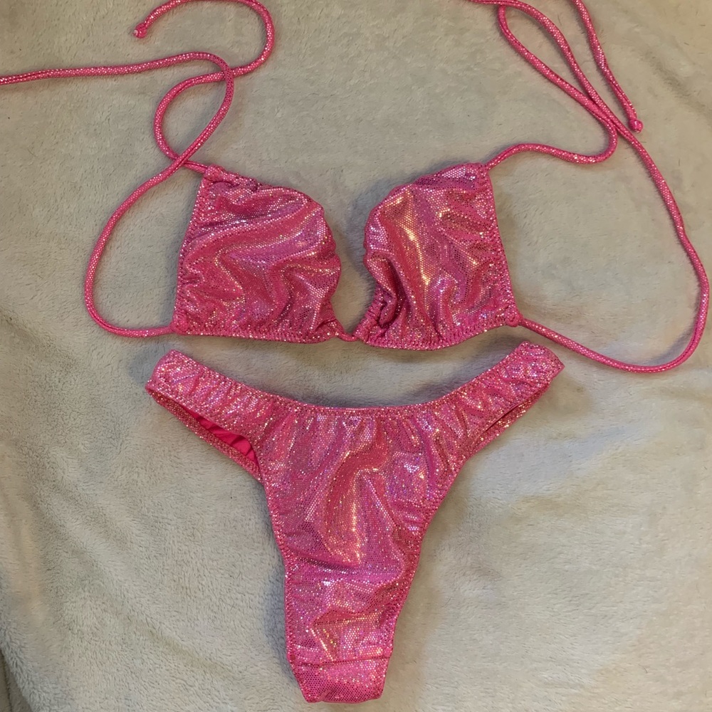 Ritchie Swimwear / Rave Attire Sparkly Pink/Silver